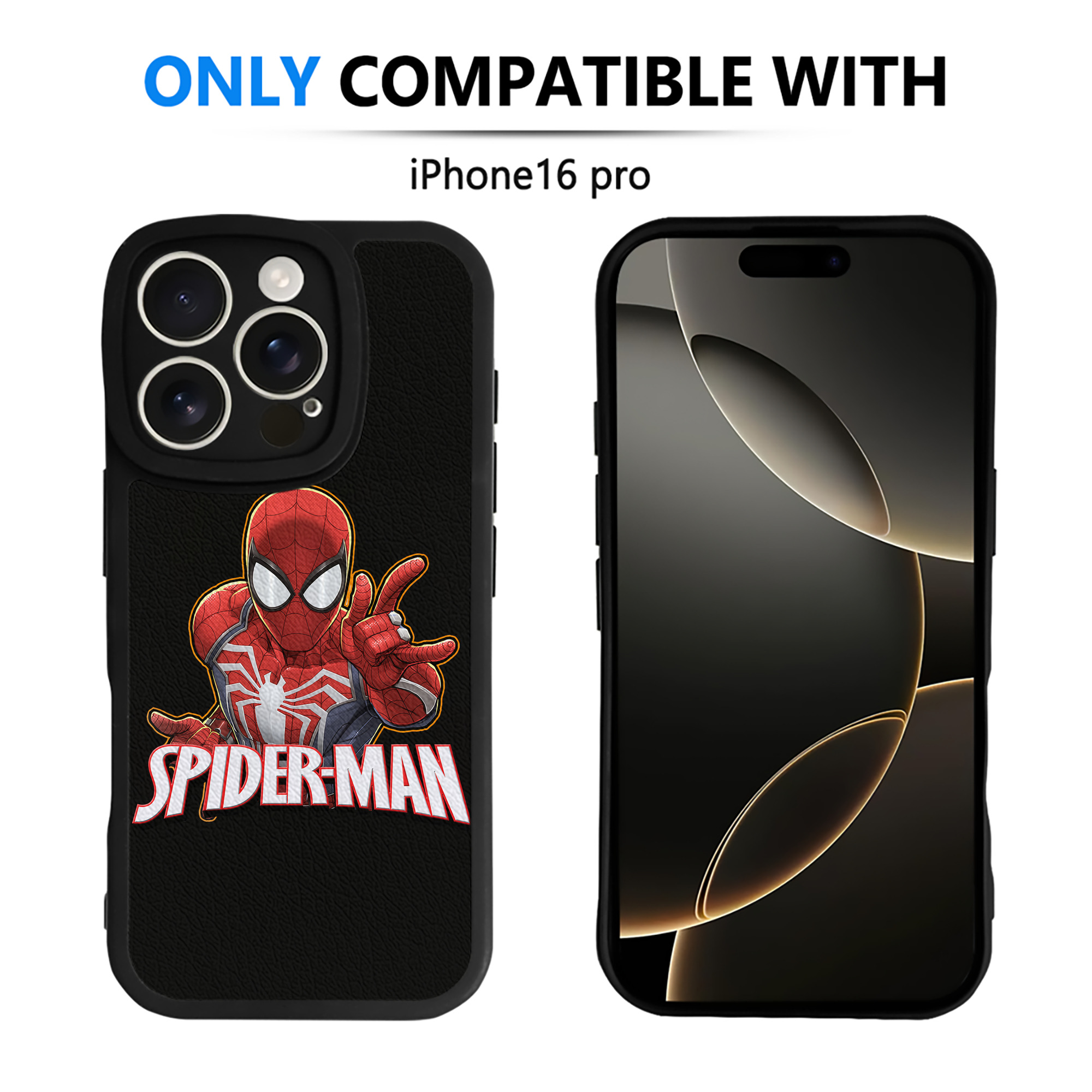 Spider Man スパイダーマン 【iPhone 16シリーズ対応】シリコンスマホケース（レザー調） 材質：シリコン